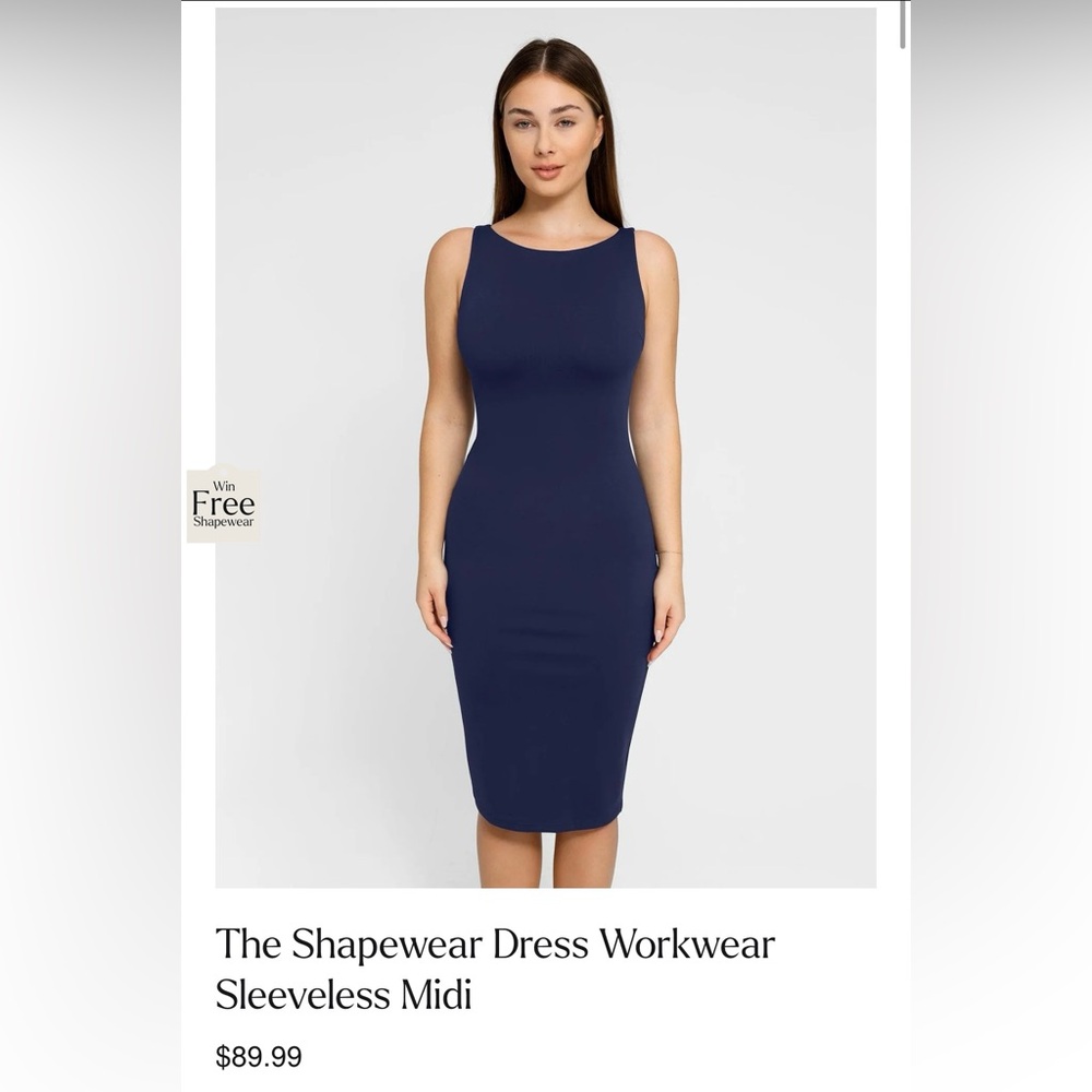 Popilush high neck midi shapewear dress